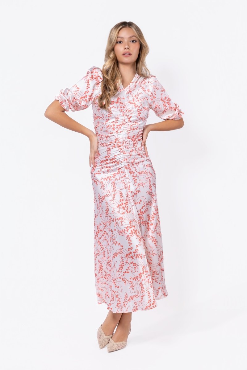 Audrey Dress Short Sleeve (Ivory Flower) - Dress - Yakira Bella