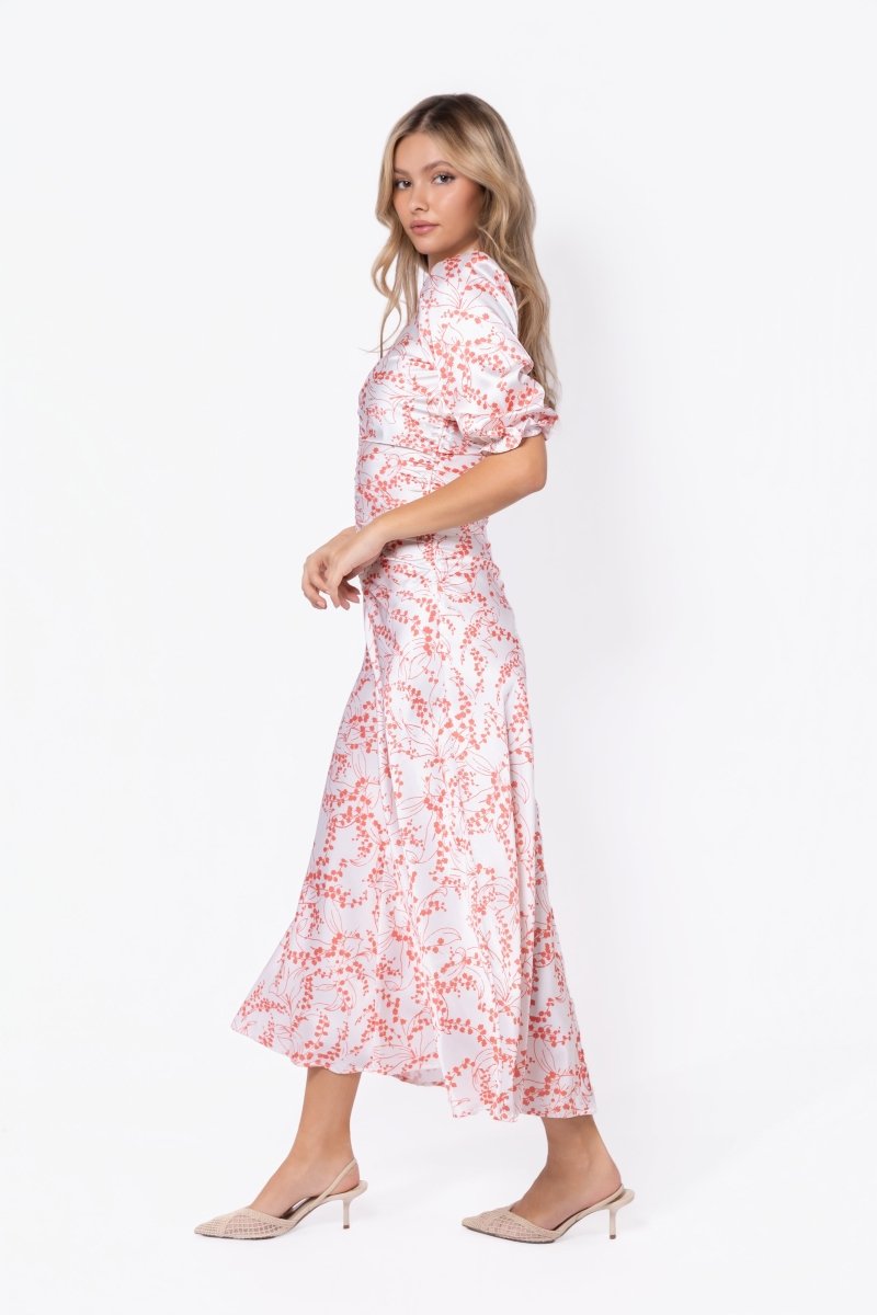 Audrey Dress Short Sleeve (Ivory Flower) - Dress - Yakira Bella