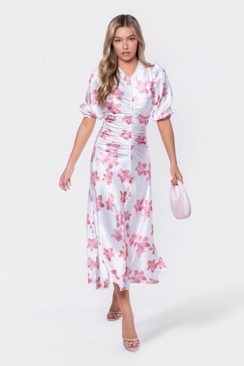 Audrey Dress Short Sleeve (Ivory Pink) - Dress - Yakira Bella