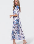 Audrey Dress Short Sleeve (Ivory Purple) - Dress - Yakira Bella