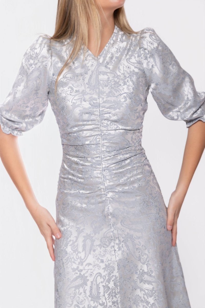 Audrey Dress Short Sleeve (Light Blue Grey) - Dress - Yakira Bella