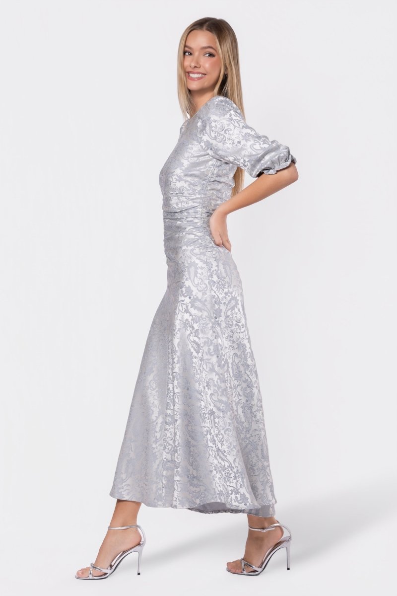 Audrey Dress Short Sleeve (Light Blue Grey) - Dress - Yakira Bella
