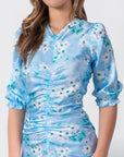 Audrey Dress Short Sleeve (Mint Flower) - Dress - Yakira Bella