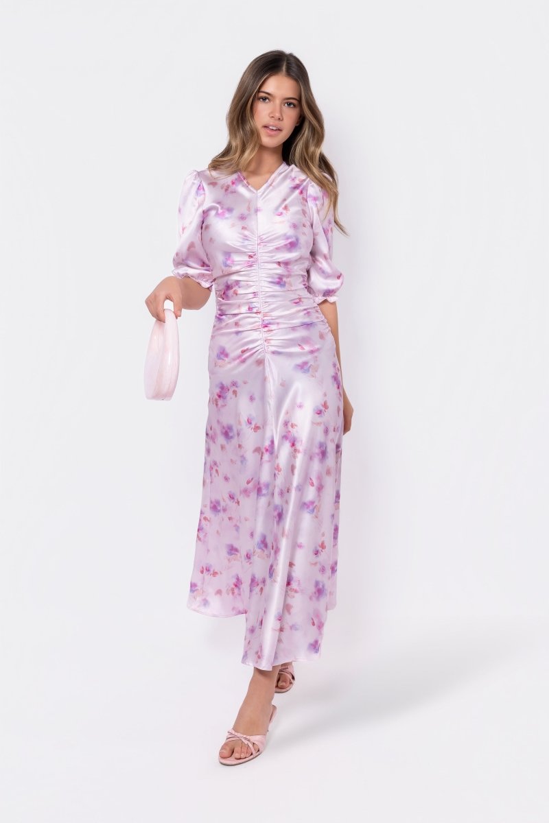 Audrey Dress Short Sleeve (Pink/Purple) - Dress - Yakira Bella