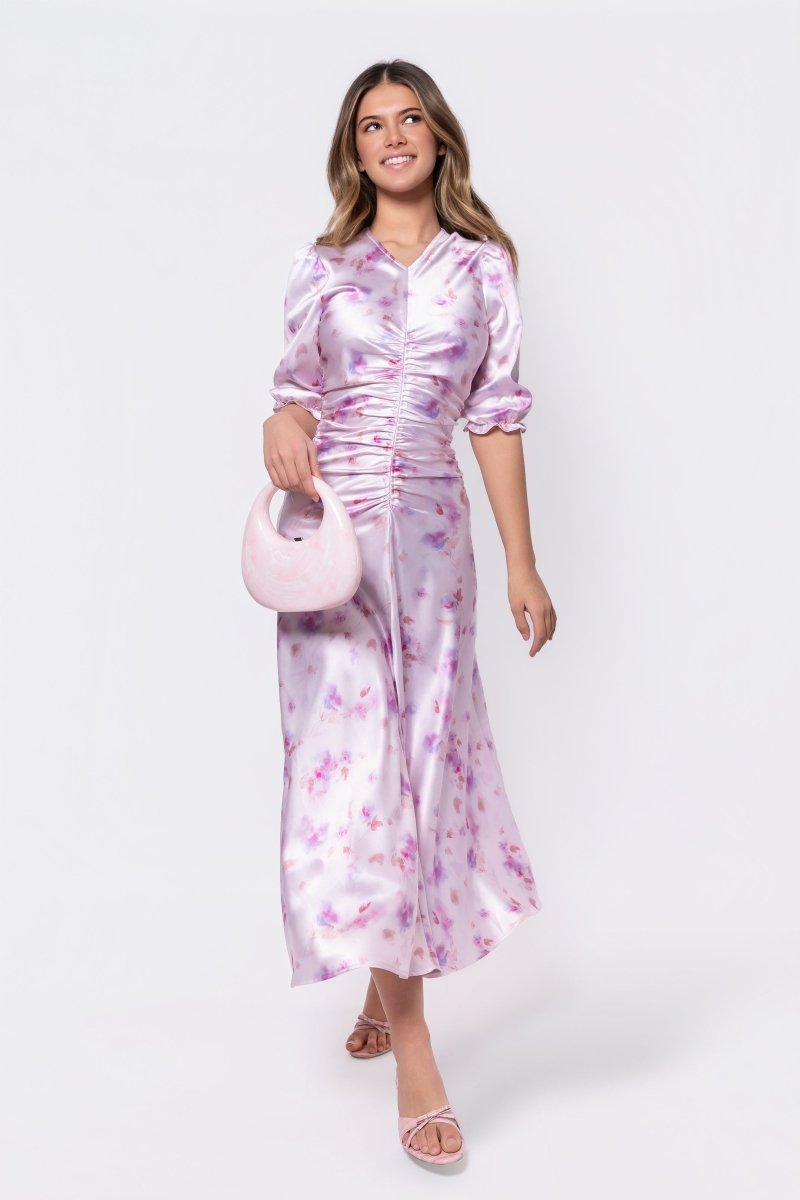 Audrey Dress Short Sleeve (Pink/Purple) - Dress - Yakira Bella