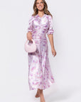 Audrey Dress Short Sleeve (Pink/Purple) - Dress - Yakira Bella