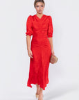 Audrey Dress Short Sleeve (Red Solid) - Dress - Yakira Bella