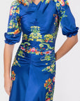 Audrey Dress Short Sleeve (Royal Blue Pattern) - Dress - Yakira Bella