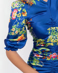 Audrey Dress Short Sleeve (Royal Blue Pattern) - Dress - Yakira Bella