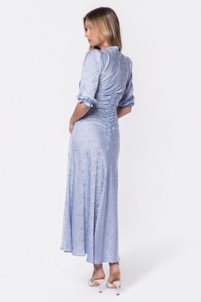 Audrey Dress Short Sleeve (Slate Blue) - Dress - Yakira Bella