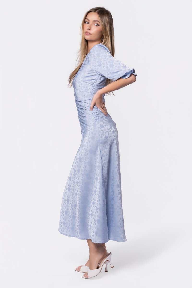Audrey Dress Short Sleeve (Slate Blue) - Dress - Yakira Bella