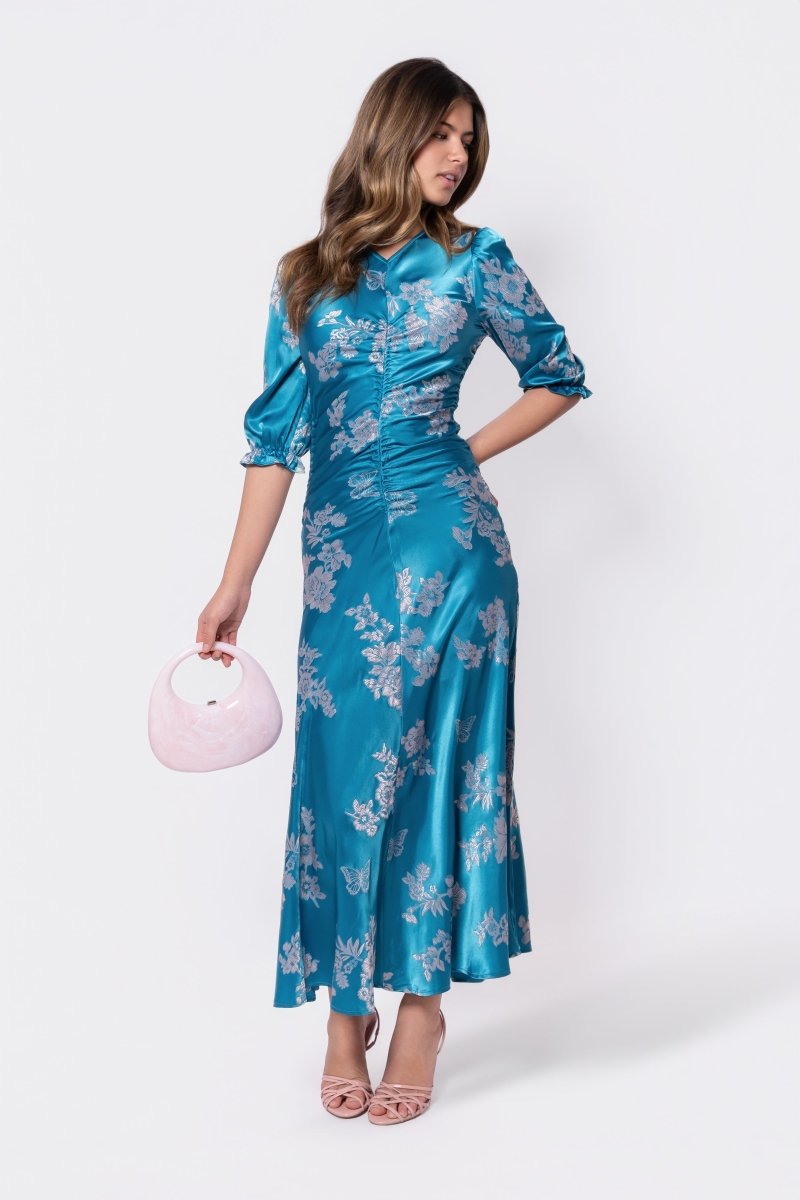 Audrey Dress Short Sleeve (Teal Green) - Dress - Yakira Bella