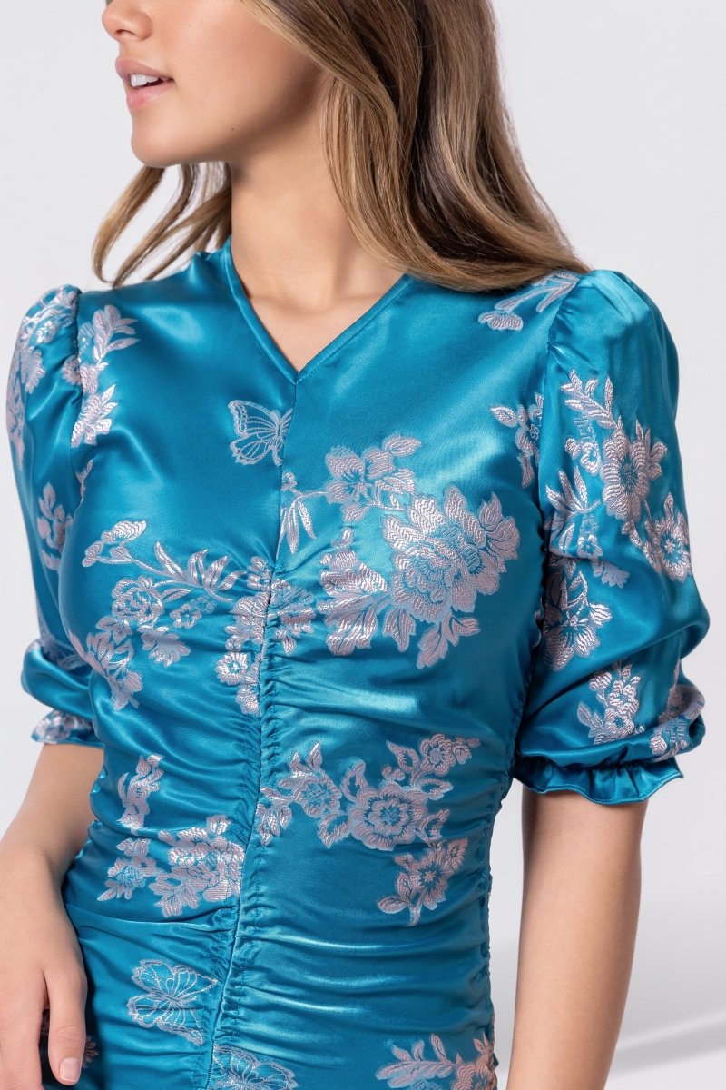 Audrey Dress Short Sleeve (Teal Green) - Dress - Yakira Bella