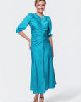 Audrey Dress Short Sleeve (Teal Green Solid) - Dress - Yakira Bella