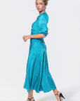 Audrey Dress Short Sleeve (Teal Green Solid) - Dress - Yakira Bella