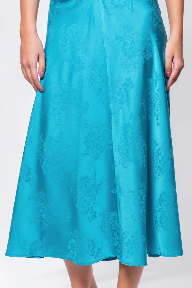 Audrey Dress Short Sleeve (Teal Green Solid) - Dress - Yakira Bella