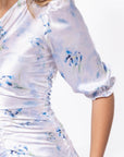 Audrey Dress Short Sleeve (White/Blue) - Dress - Yakira Bella
