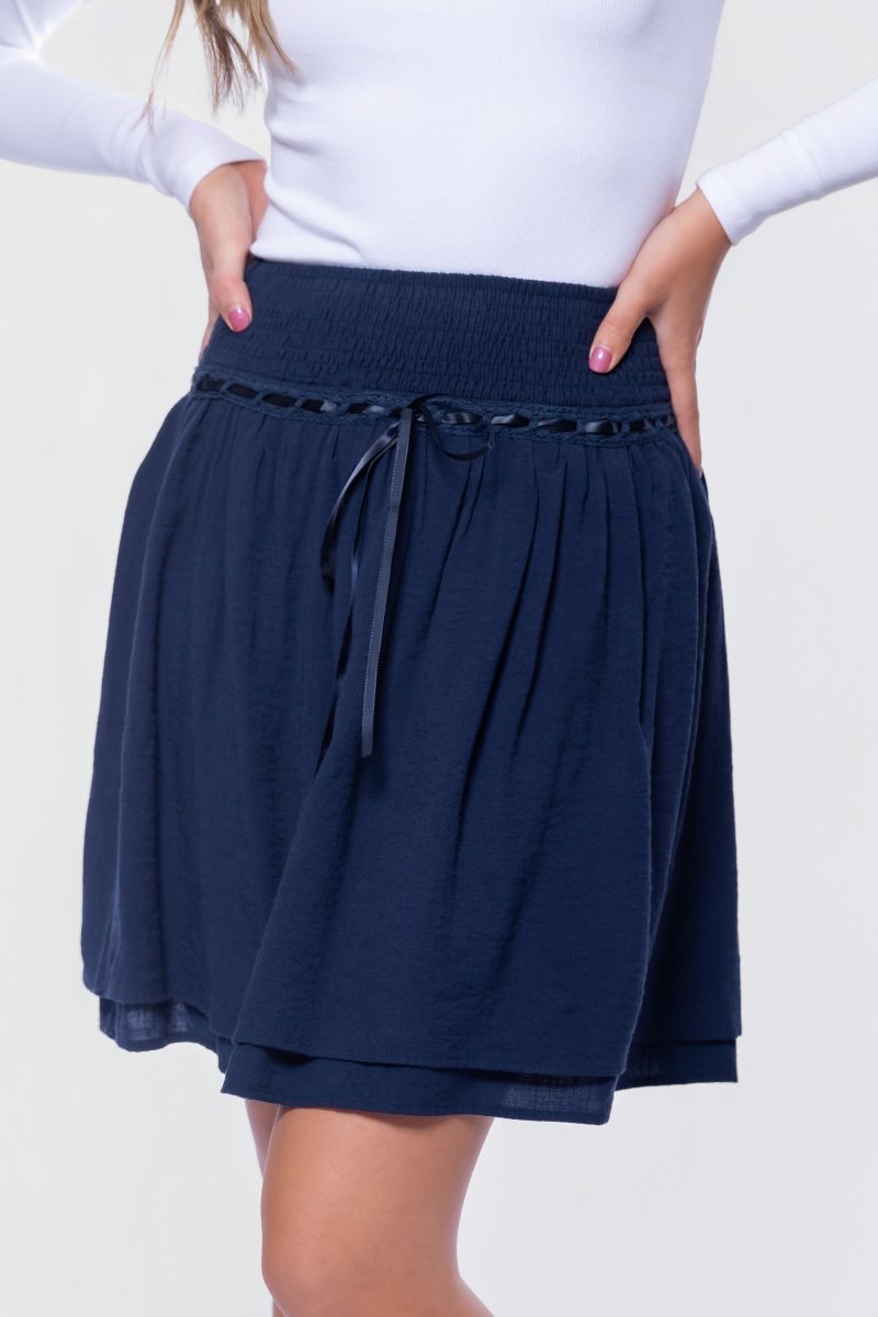 Avery Skirt 20" (Navy) - Skirt - Yakira Bella