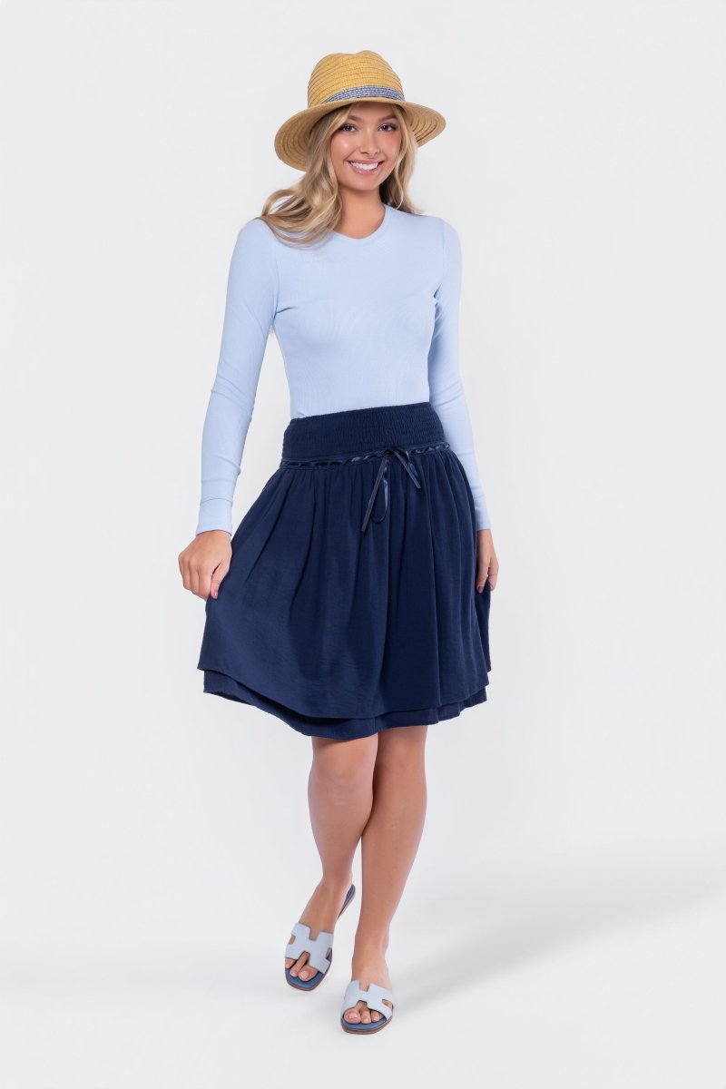 Avery Skirt 23" (Navy) - Skirt - Yakira Bella