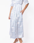 Aviana Dress (White/Blue) - Dress - Yakira Bella