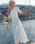Aviana Skirt (White/Blue) - Skirt - Yakira Bella