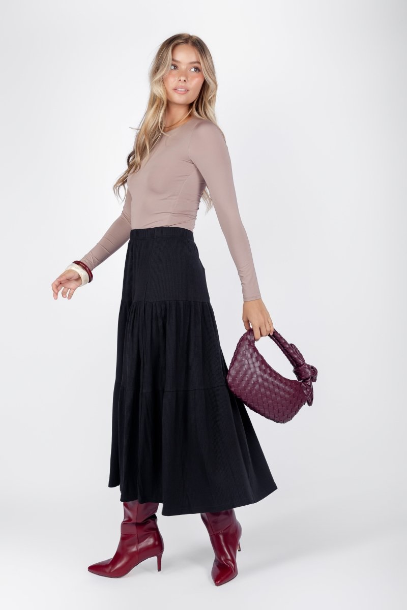 Ayla Skirt 33&quot; (Black) - Skirt - Yakira Bella