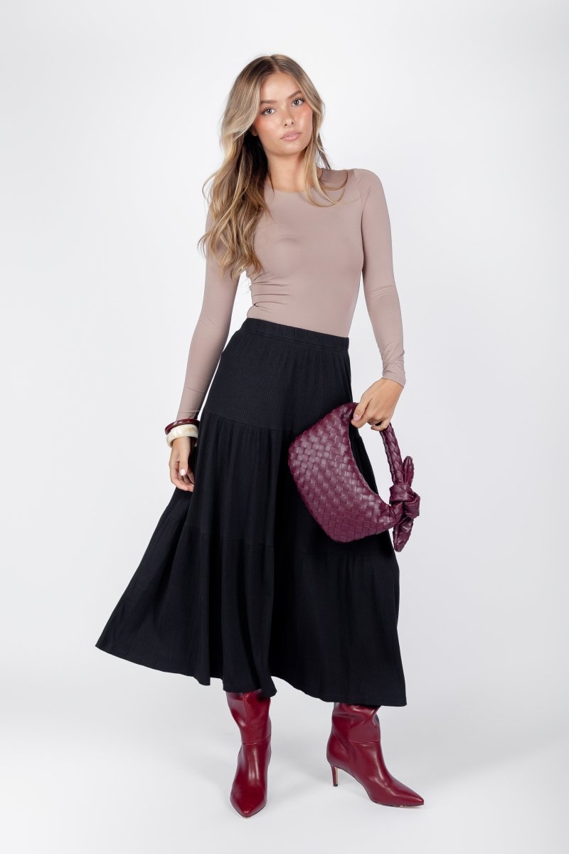 Ayla Skirt 33&quot; (Black) - Skirt - Yakira Bella