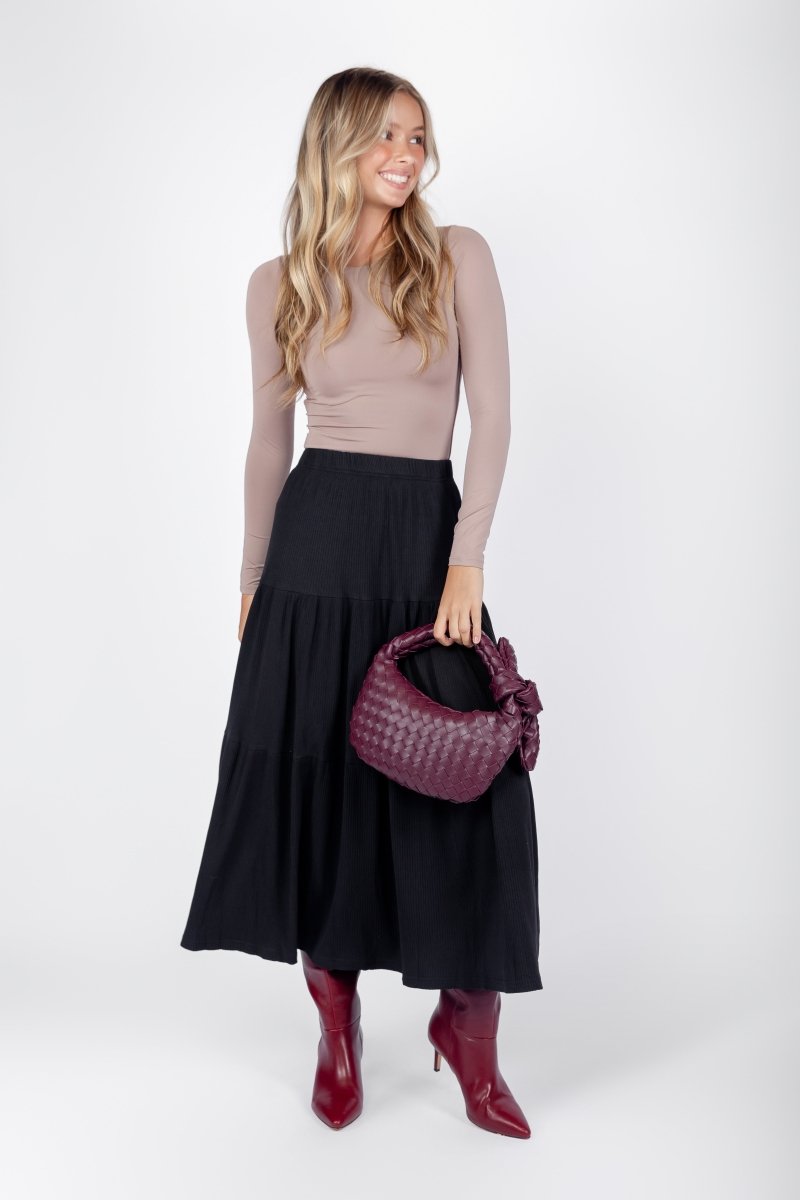Ayla Skirt 33&quot; (Black) - Skirt - Yakira Bella