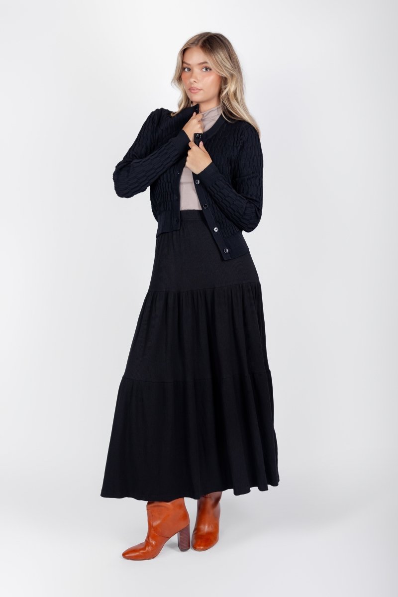 Ayla Skirt 36&quot; (Black) - Skirt - Yakira Bella