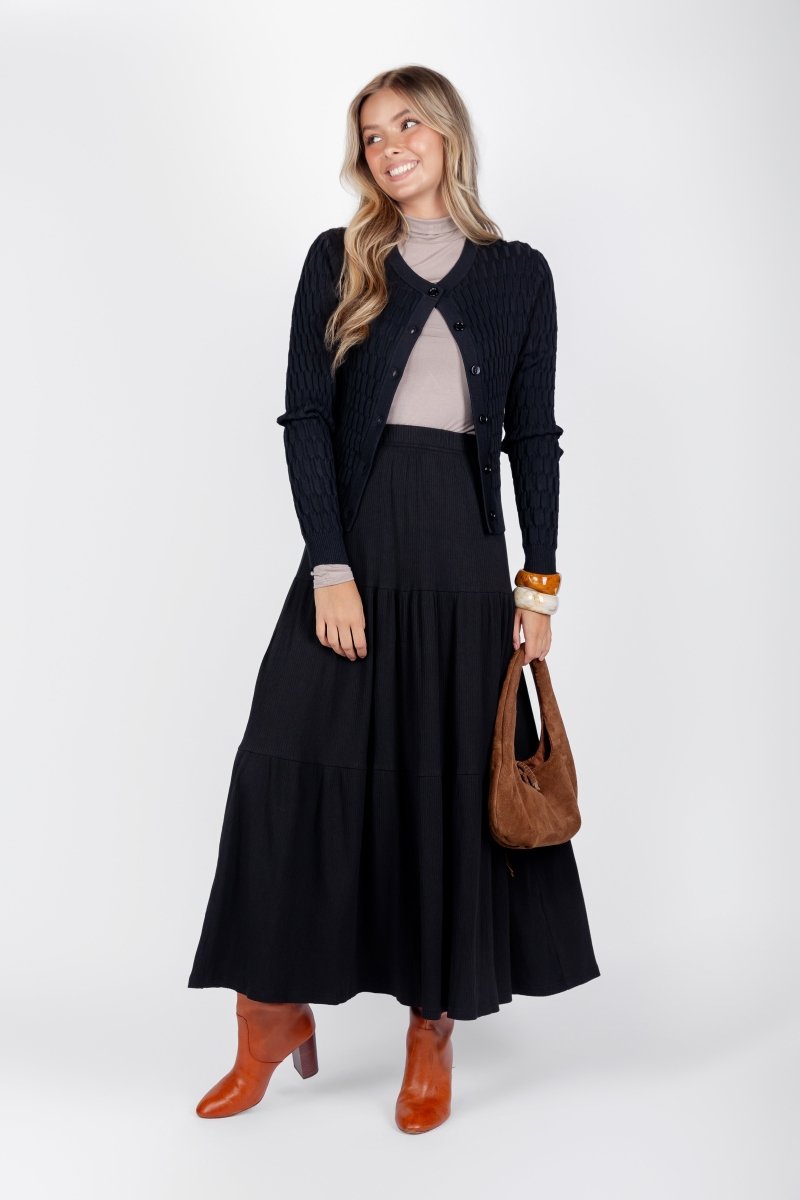 Ayla Skirt 36&quot; (Black) - Skirt - Yakira Bella
