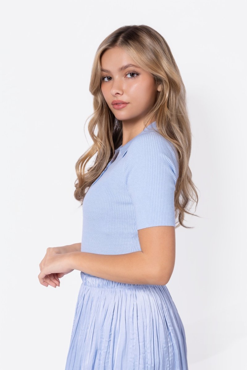 Bailey Top Short Sleeve (Light Blue) - Top - Yakira Bella