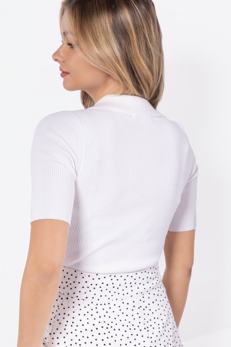 Bailey Top Short Sleeve (White) - Top - Yakira Bella