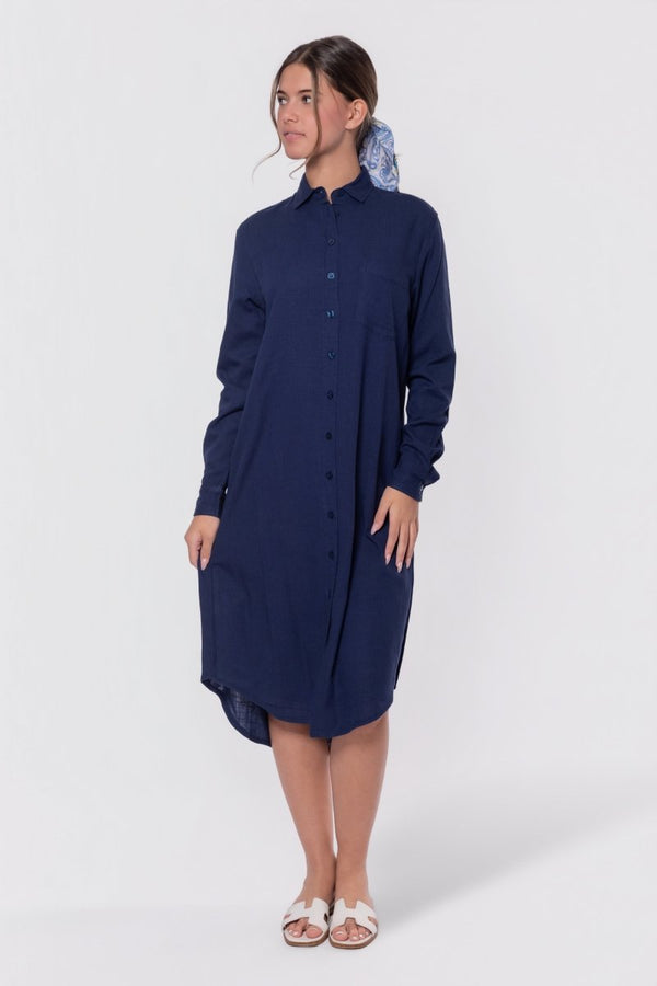 Bonnie Dress 42" (Navy) - Dress - Yakira Bella