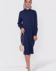 Bonnie Dress 42" (Navy) - Dress - Yakira Bella