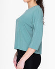 BOXY 3/4 TEE CROPPED (GREEN) - Top - Yakira Bella