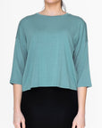 BOXY 3/4 TEE CROPPED (GREEN) - Top - Yakira Bella