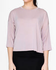 BOXY 3/4 TEE CROPPED (TAUPE) - Top - Yakira Bella