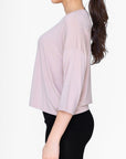 BOXY 3/4 TEE CROPPED (TAUPE) - Top - Yakira Bella