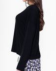 BOXY LONG SLEEVE TEE (BLACK) - Top - Yakira Bella