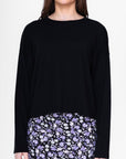 BOXY LONG SLEEVE TEE CROPPED (BLACK) - Top - Yakira Bella