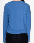 BOXY LONG SLEEVE TEE CROPPED (DENIM) - Top - Yakira Bella