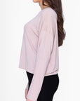 BOXY LONG SLEEVE TEE CROPPED (TAUPE) - Top - Yakira Bella