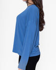 BOXY LONG SLEEVE TEE (DENIM) - Top - Yakira Bella