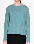 BOXY LONG SLEEVE TEE (GREEN) - Top - Yakira Bella