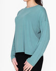 BOXY LONG SLEEVE TEE (GREEN) - Top - Yakira Bella