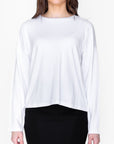 BOXY LONG SLEEVE TEE (WHITE) - Top - Yakira Bella