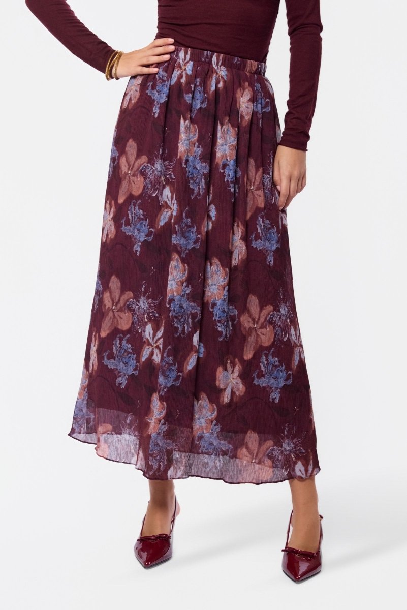 Bria Skirt (Burgundy Pattern) - Skirt - Yakira Bella