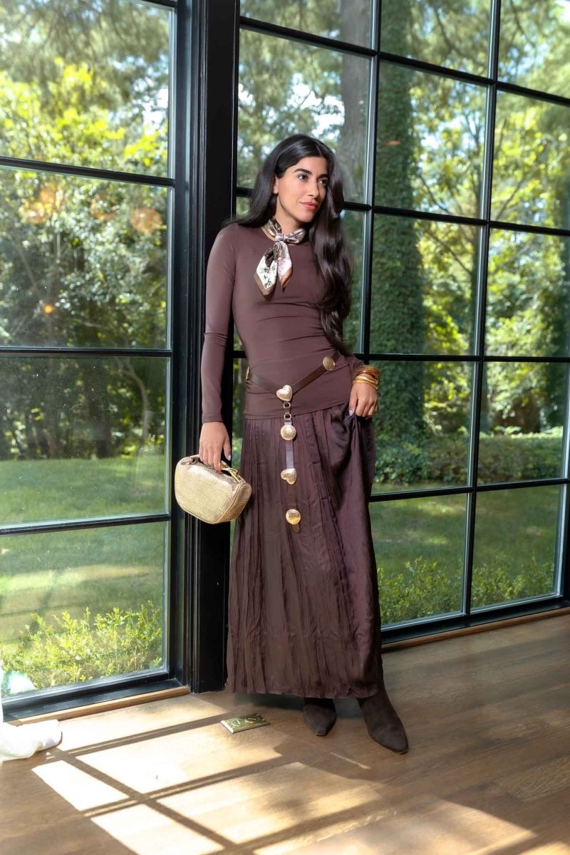 Bria Skirt (Dark Brown) - Skirt - Yakira Bella