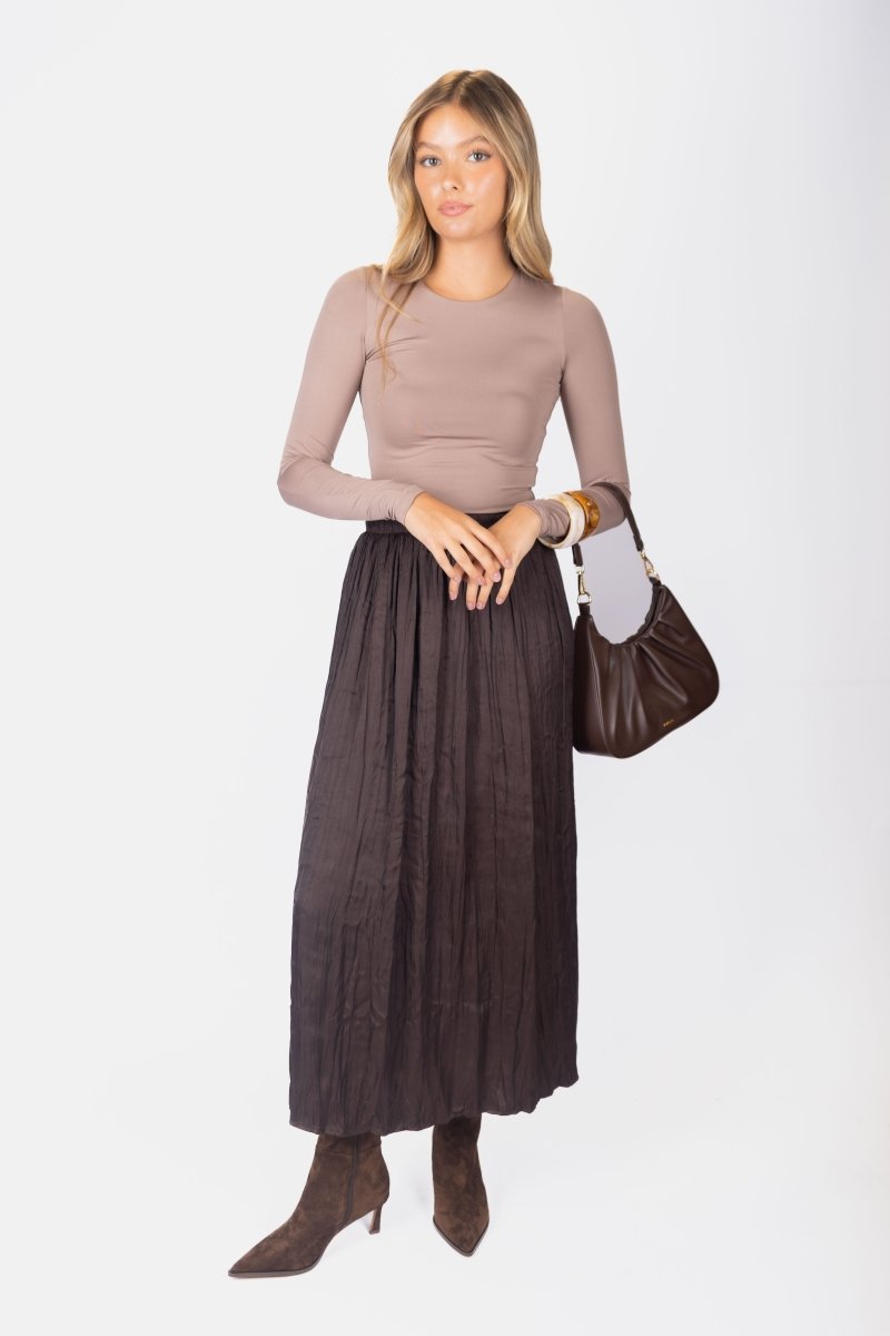 Bria Skirt (Dark Brown) - Skirt - Yakira Bella