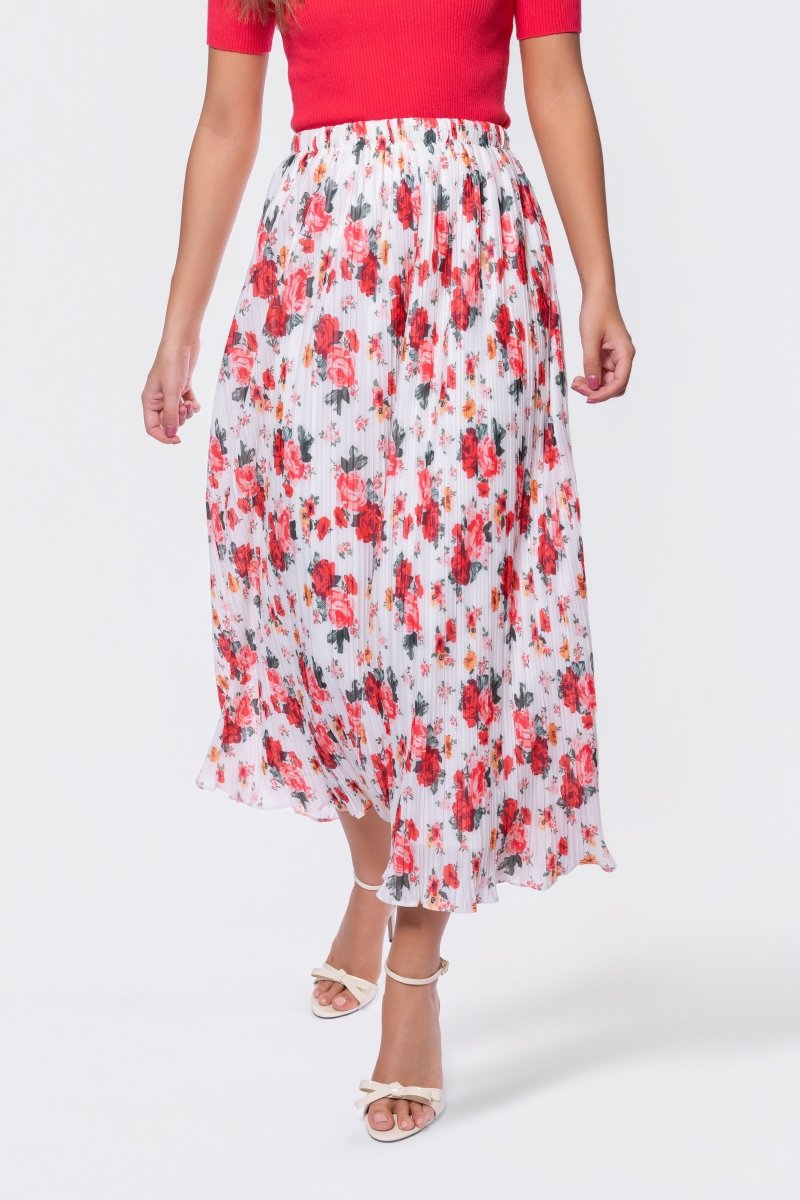 Bria Skirt (White/Red) - Skirt - Yakira Bella